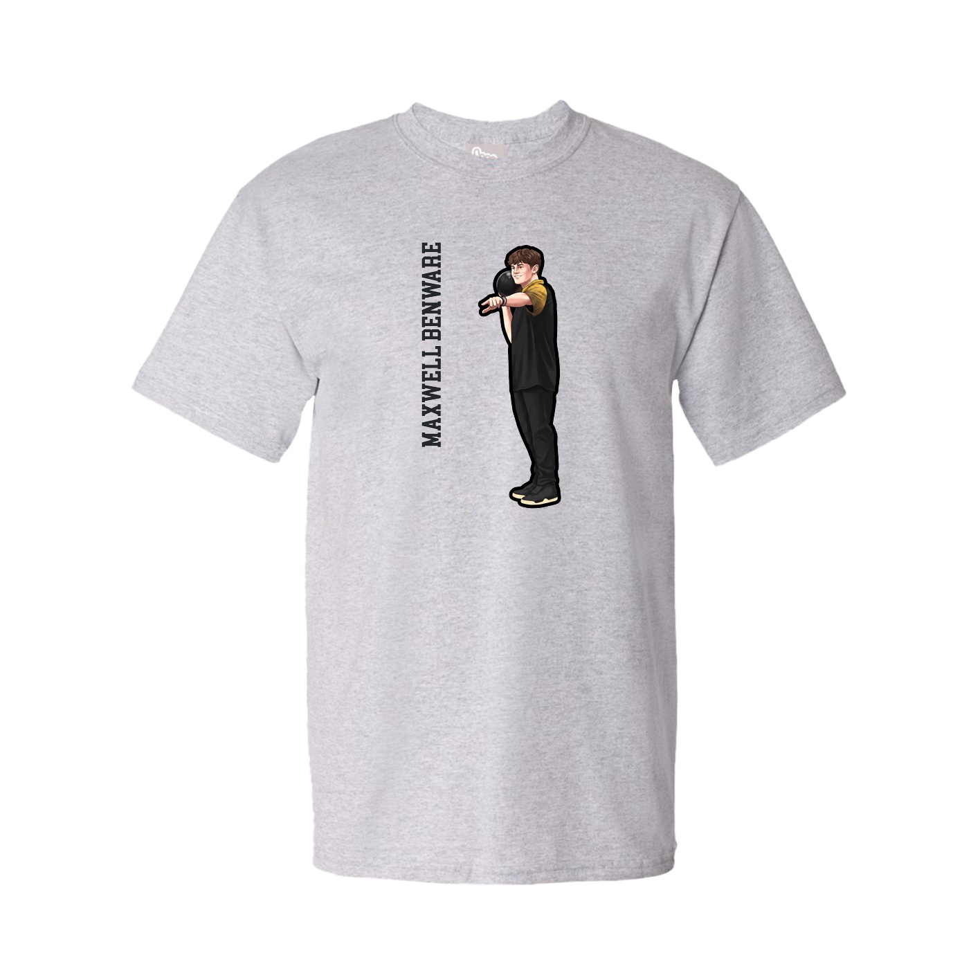Youth Tee — Name Vertical in Grey