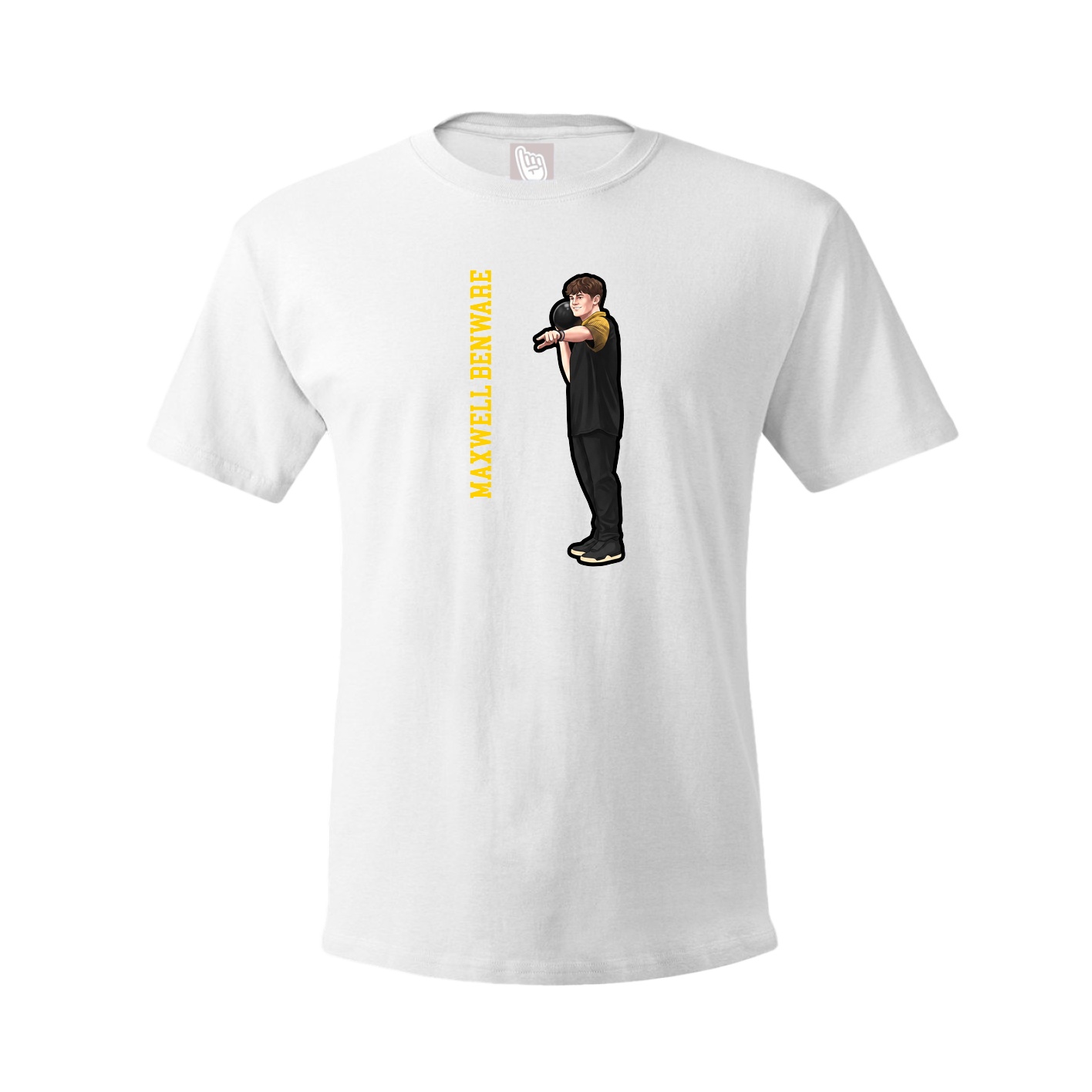 Youth Tee — Name Vertical in White