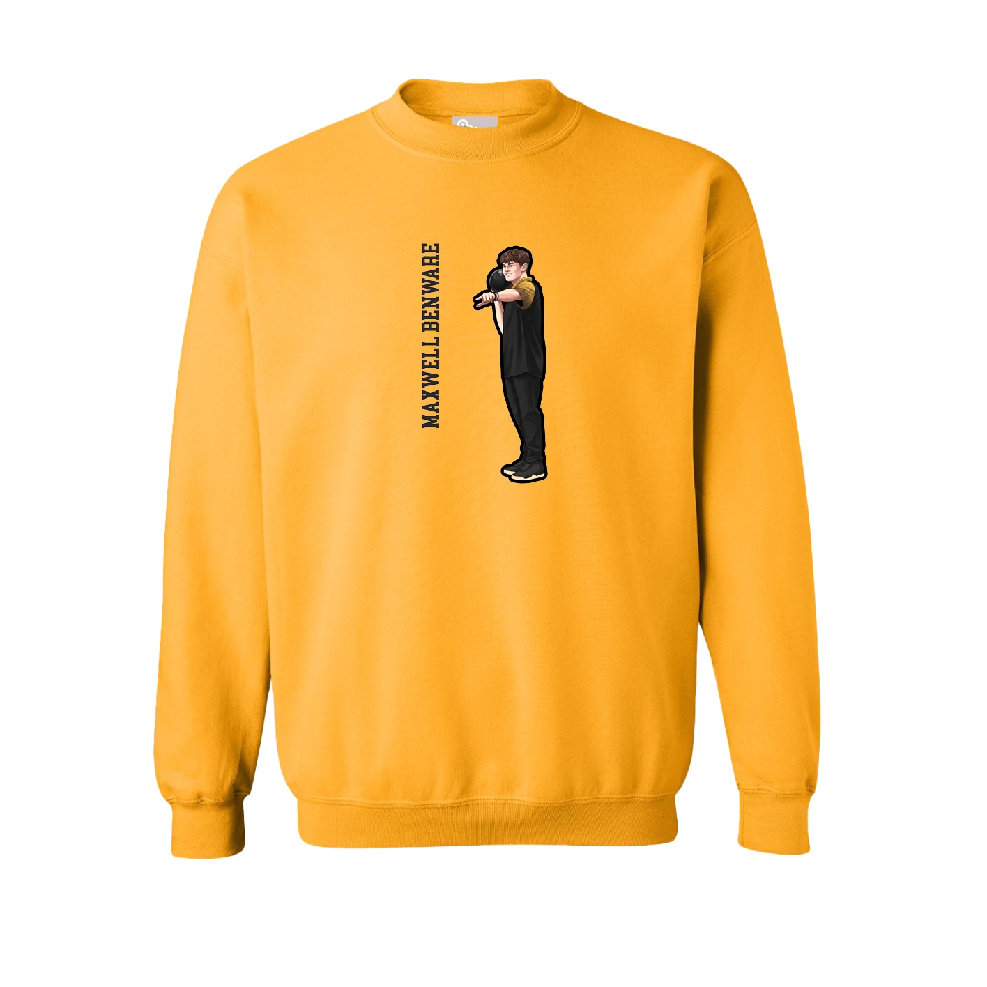 Fleece Crew — Name Vertical in Gold