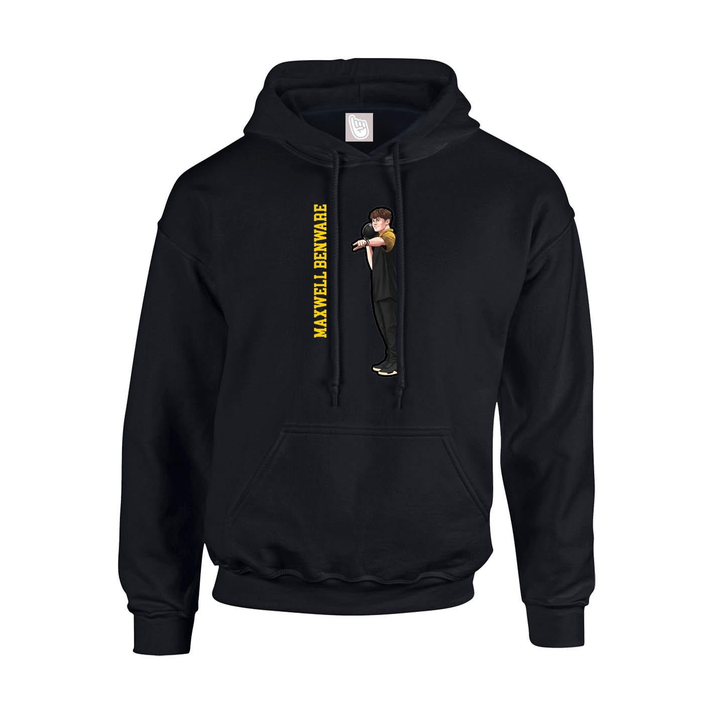 Youth Hoodie — Name Vertical in Black