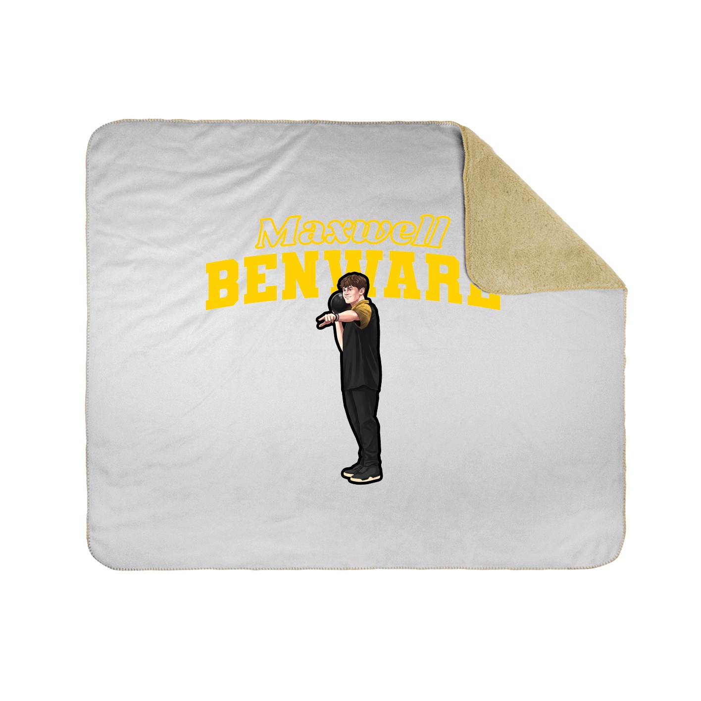Throw Blanket — Name Arch in White