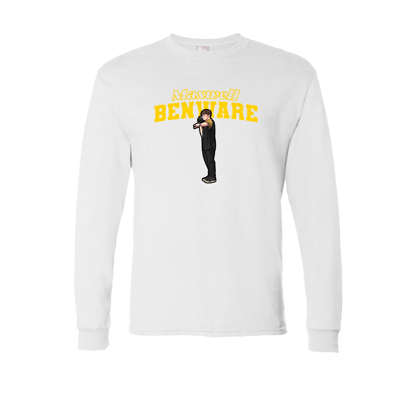 Long Sleeve Tee — Name Arch in White