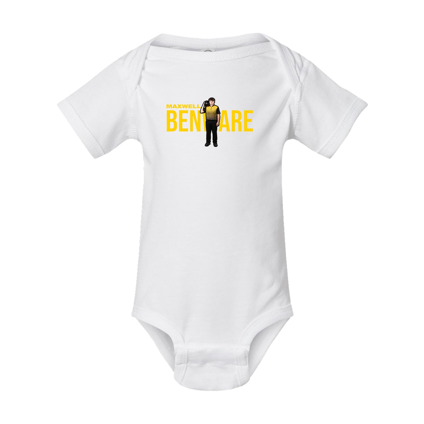 Baby Onesie — Player Name in White