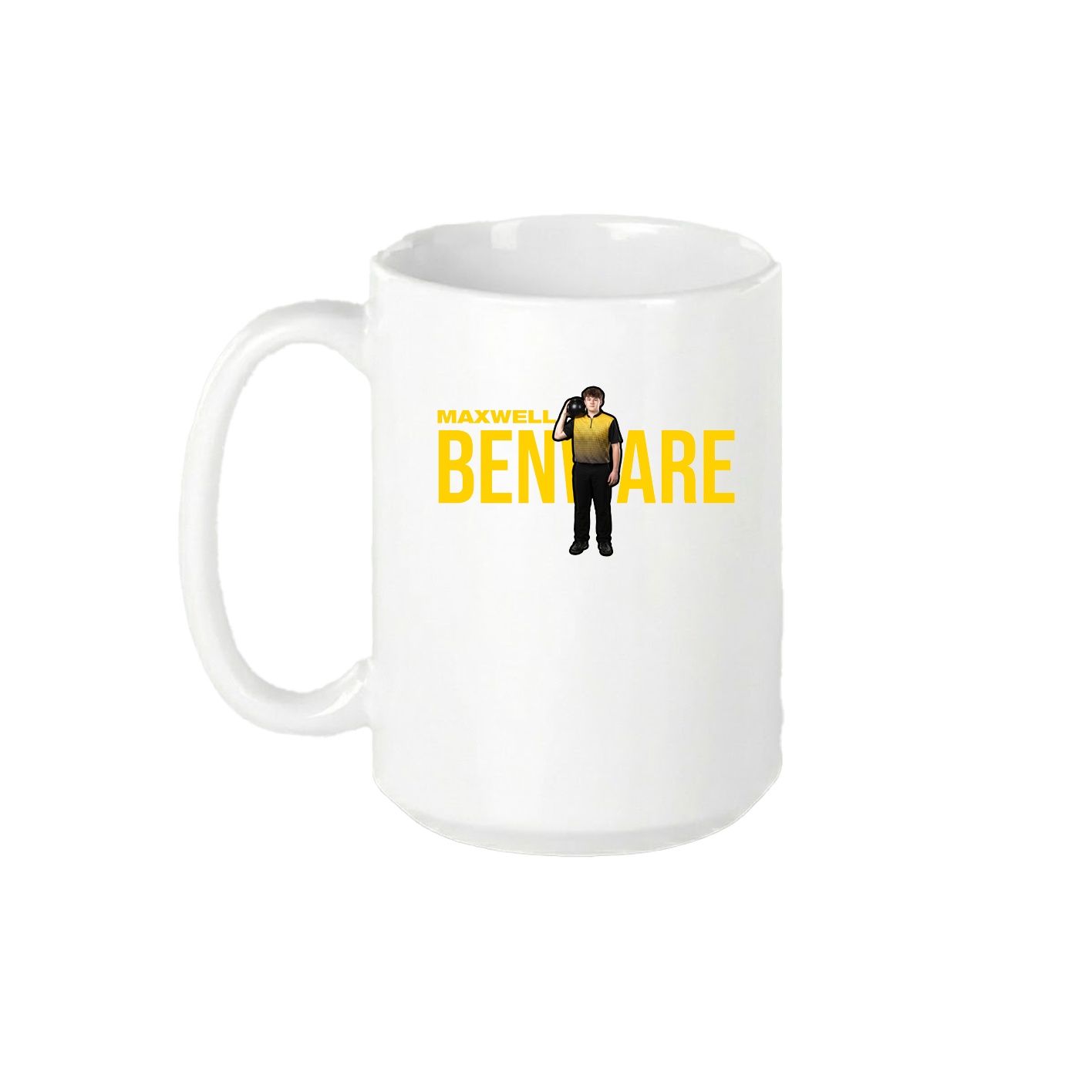 15oz Coffee Mug — Player Name in White