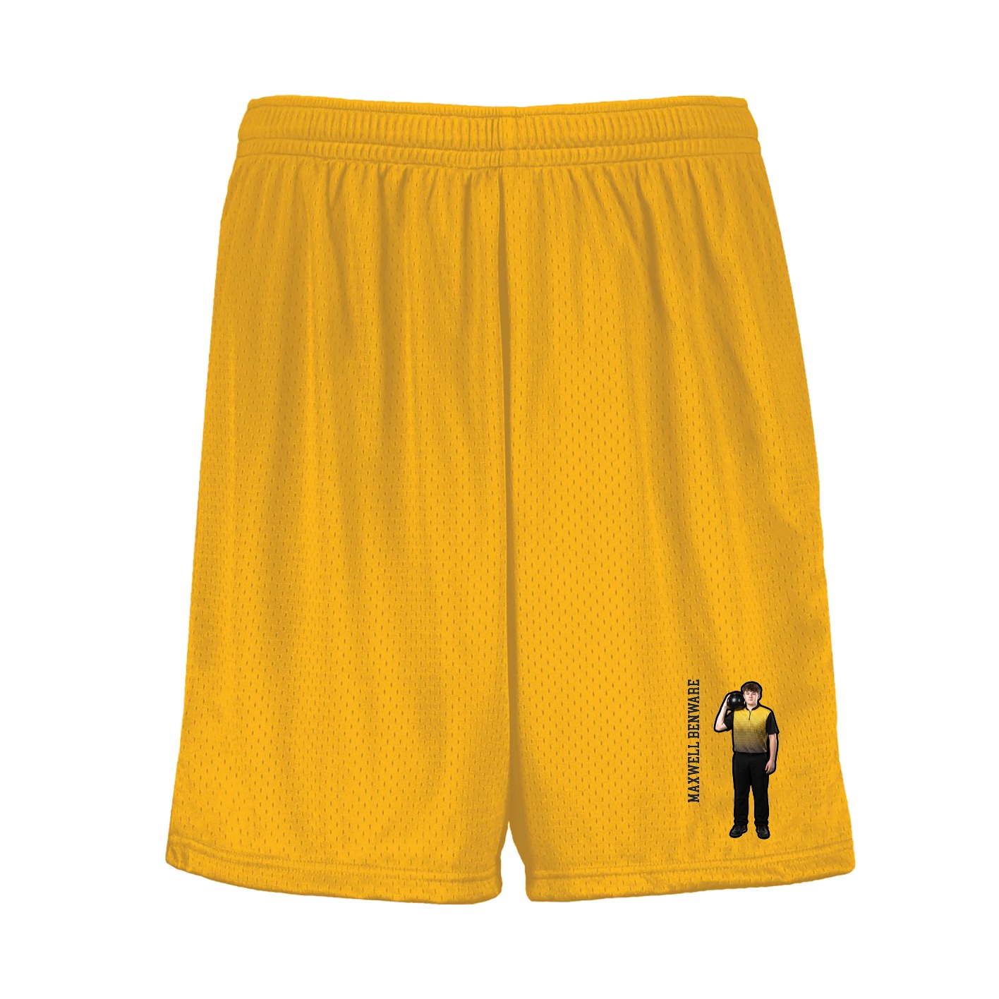 Shorts — Name Vertical in Gold
