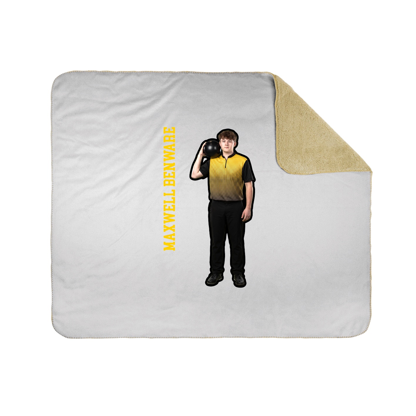 Throw Blanket — Name Vertical in White