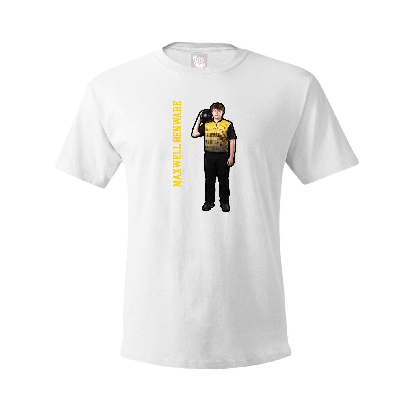 Tee — Name Vertical in White