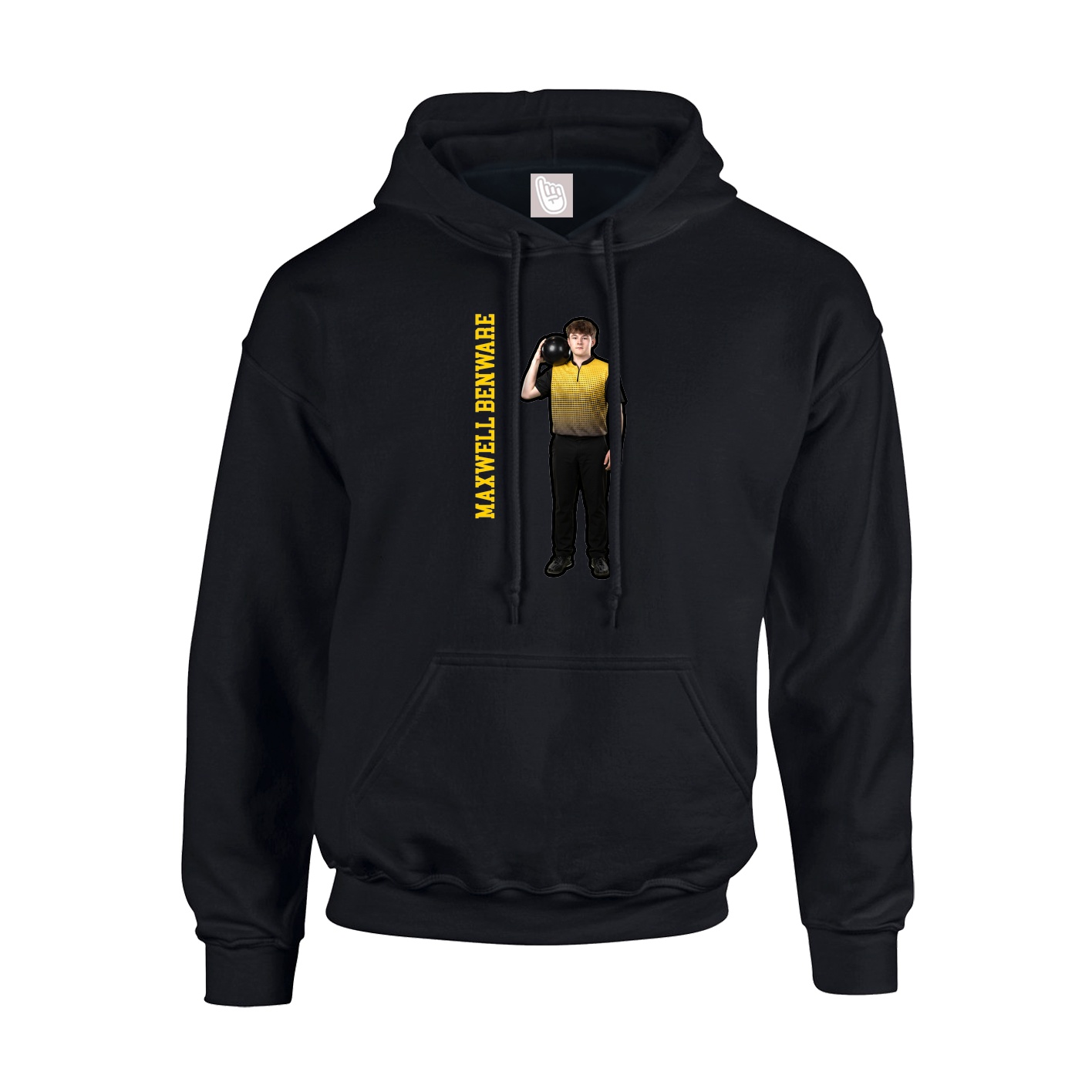 Hoodie — Name Vertical in Black