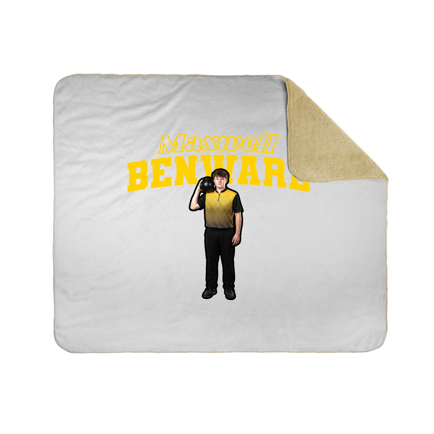 Throw Blanket — Name Arch in White