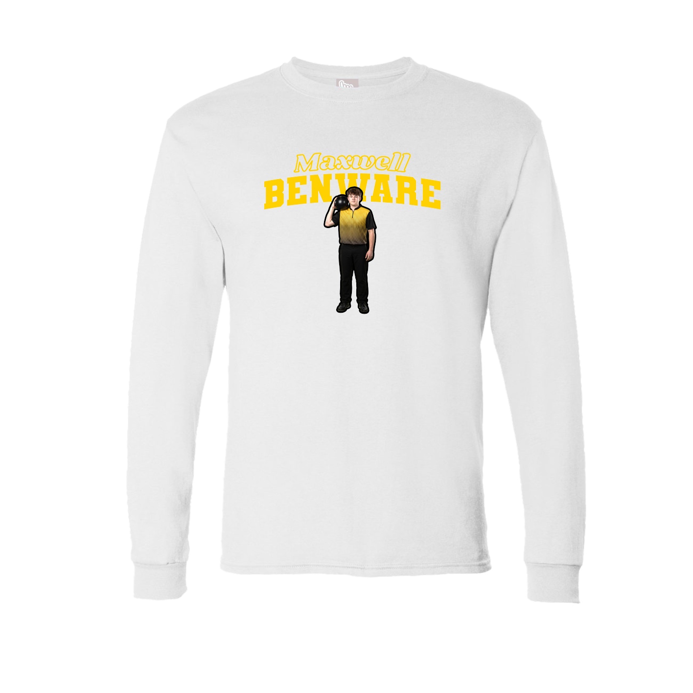 Long Sleeve Tee — Name Arch in White