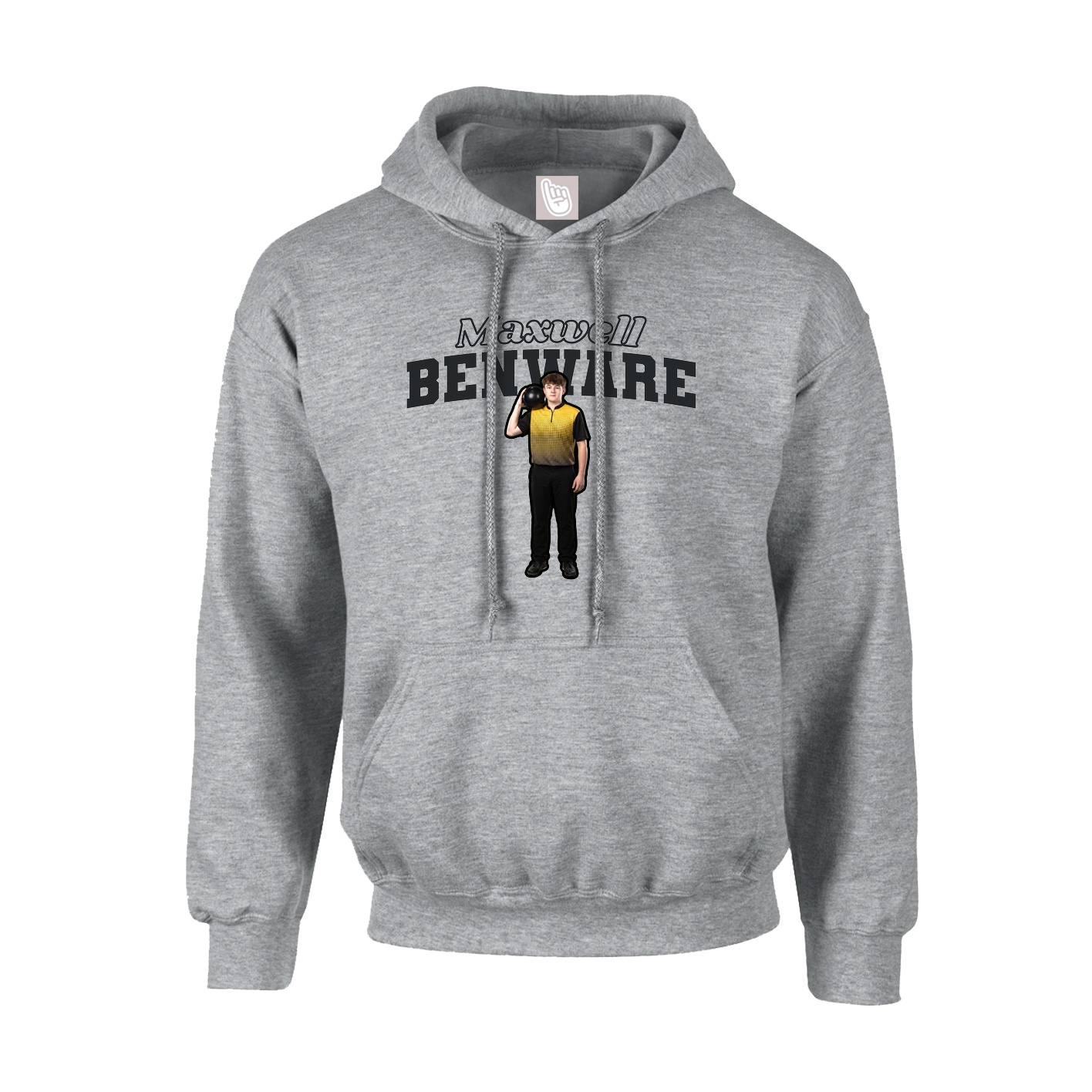 Hoodie — Name Arch in Grey