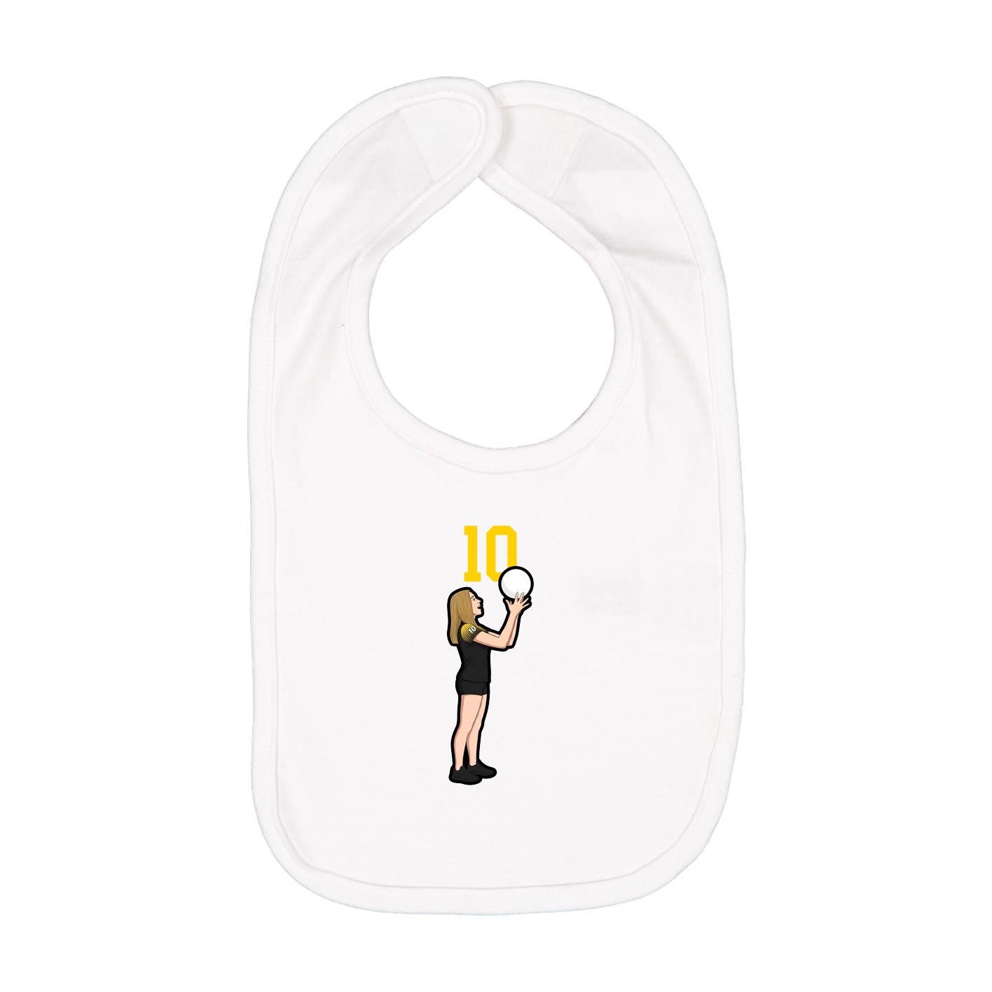 Infant Bib — Number Top in White