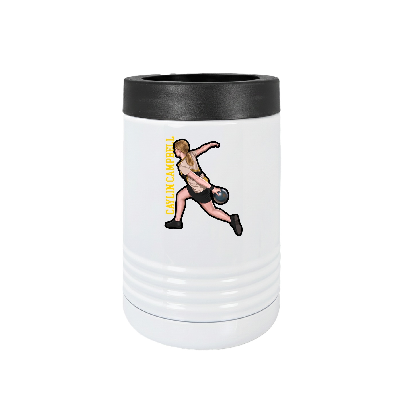 Beverage Holder — Name Vertical in White