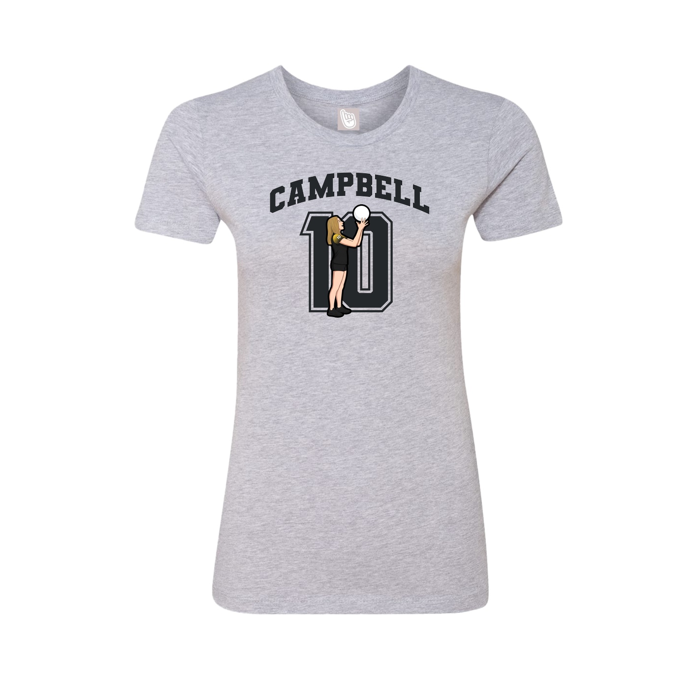 Fitted Women's Tee — Number in Grey
