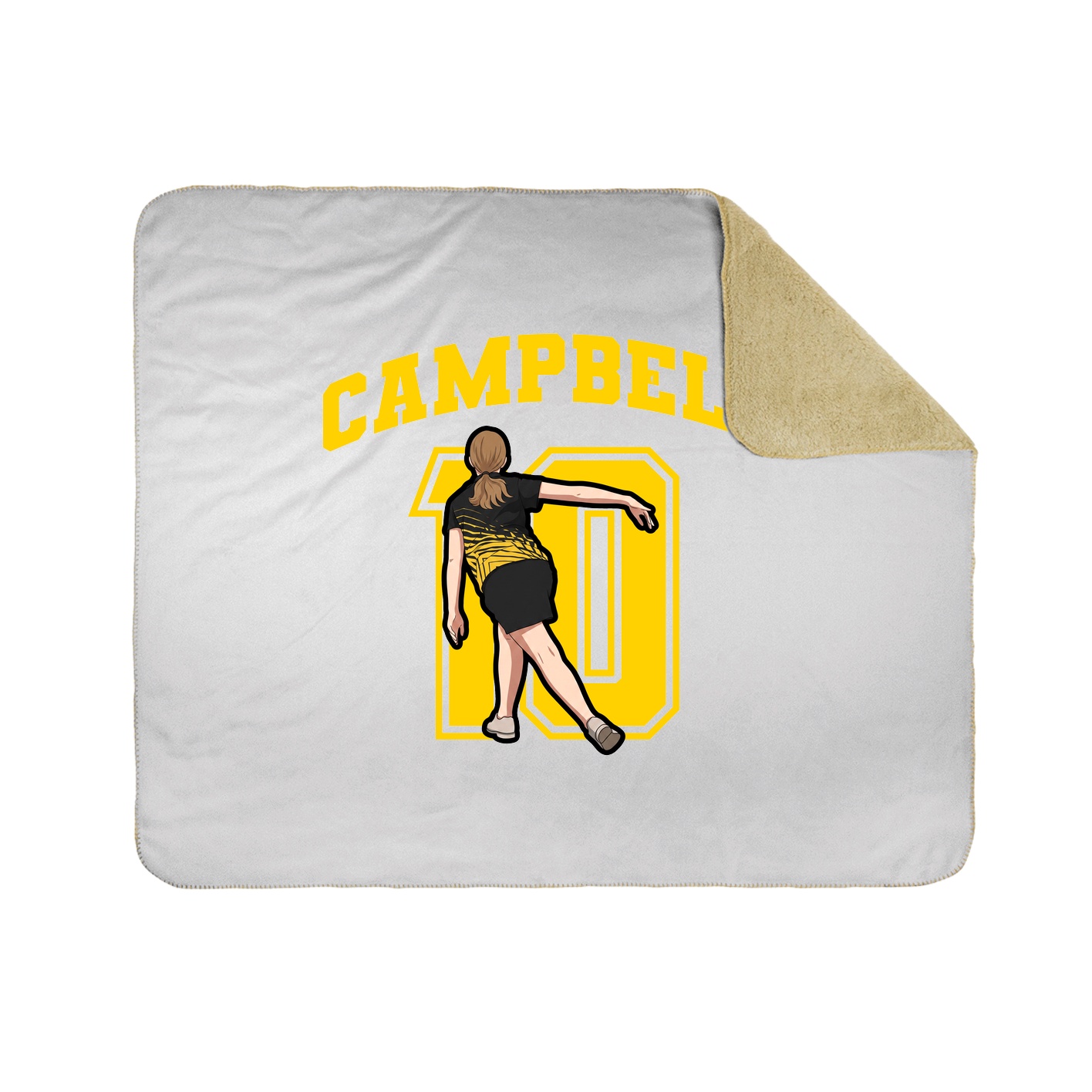Throw Blanket — Number in White