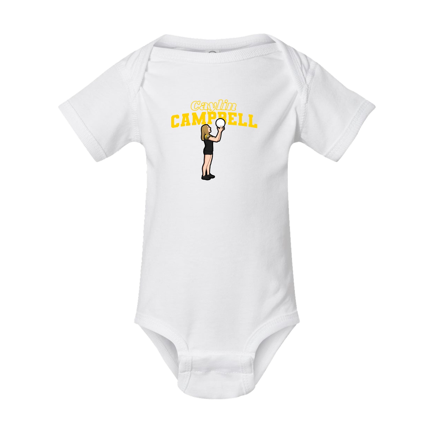Baby Onesie — Name Arch in White