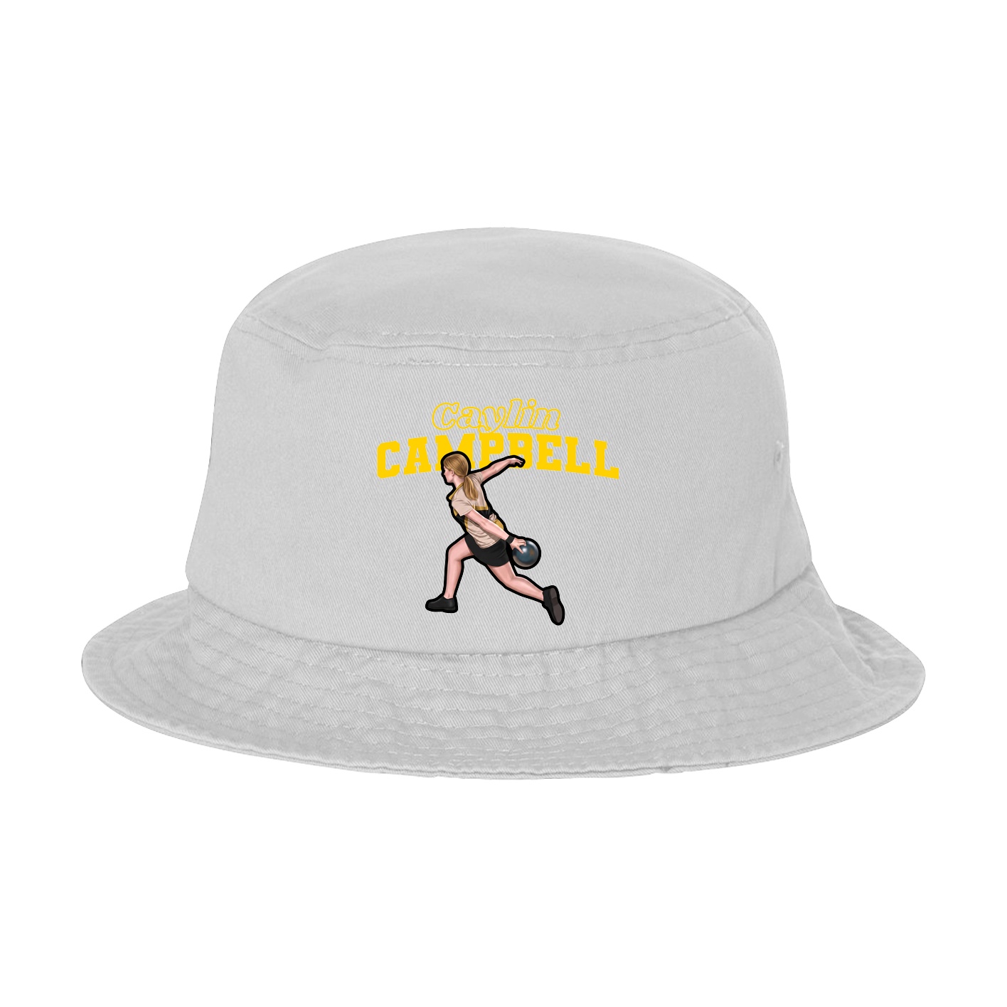 Bucket Cap — Name Arch in White