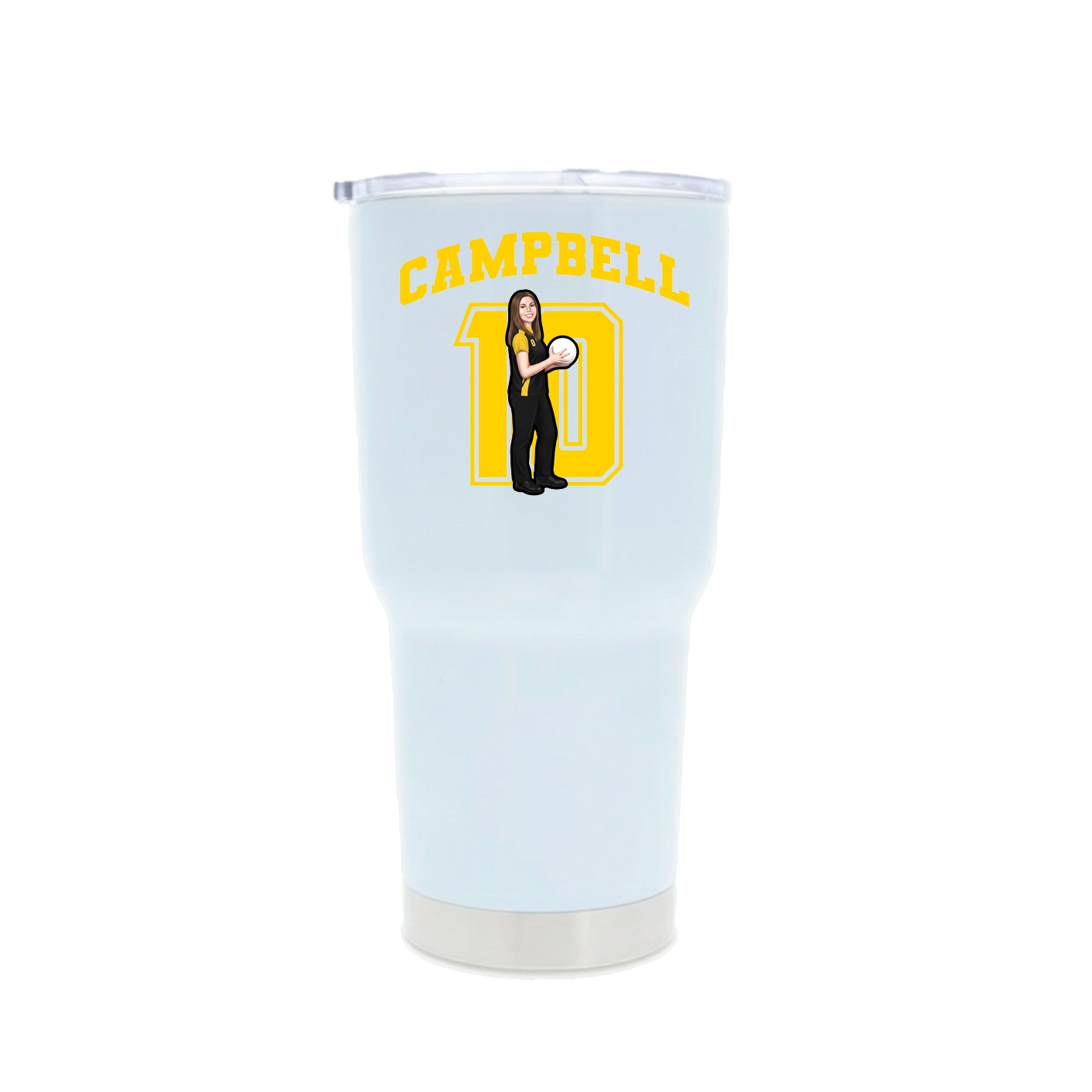 30oz Stainless Steel Tumbler — Number in White