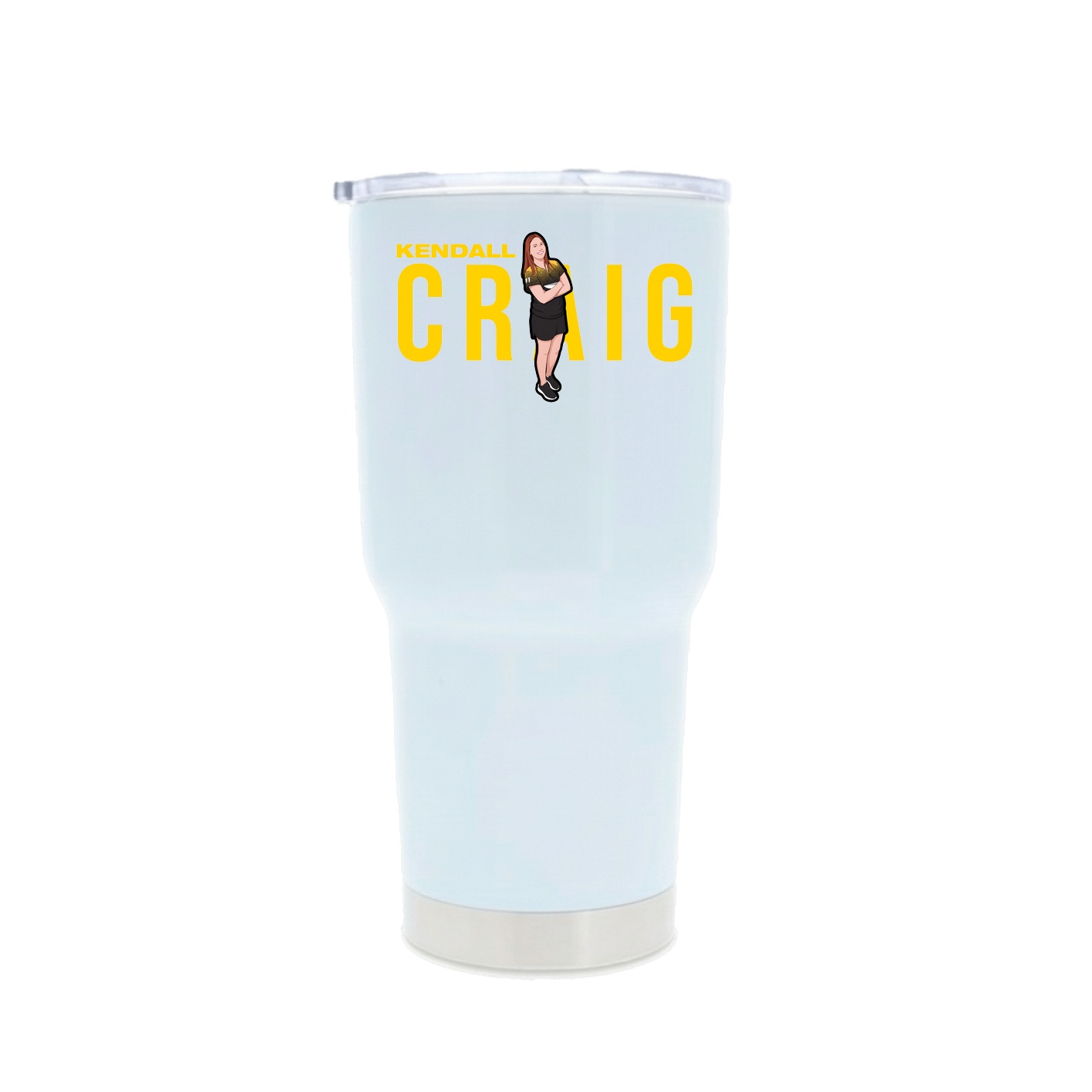 30oz Stainless Steel Tumbler — Player Name in White