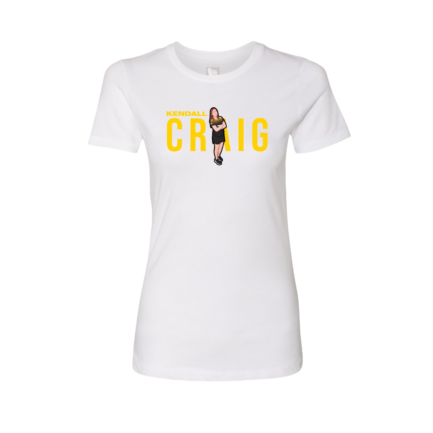 Fitted Women's Tee — Player Name in White