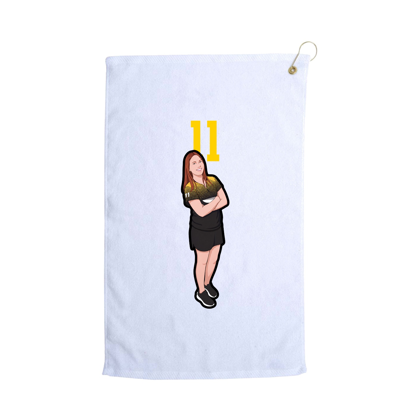 Golf Towel — Number Top in White