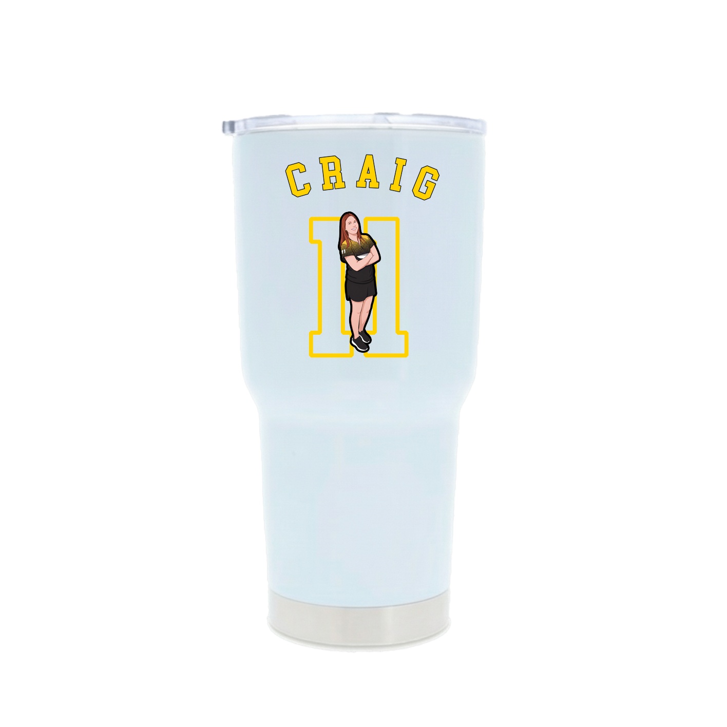 30oz Stainless Steel Tumbler — Shirsey Arch in White