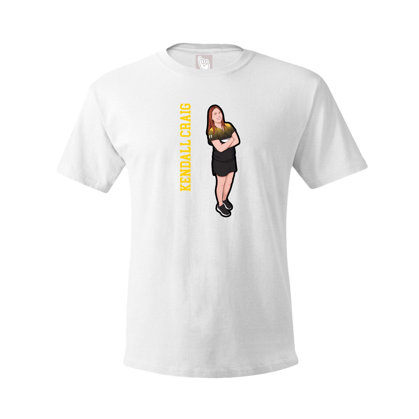 Tee — Name Vertical in White