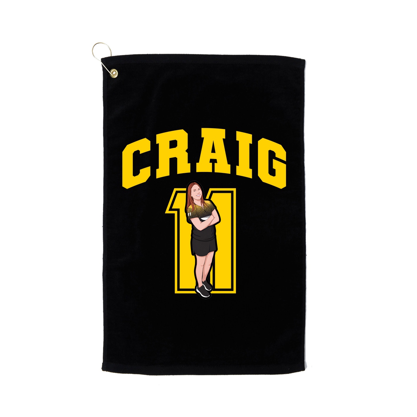 Golf Towel — Number in Black