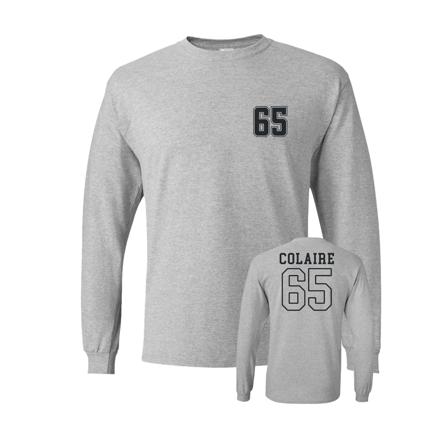 Long Sleeve Tee — Chest Back in Grey