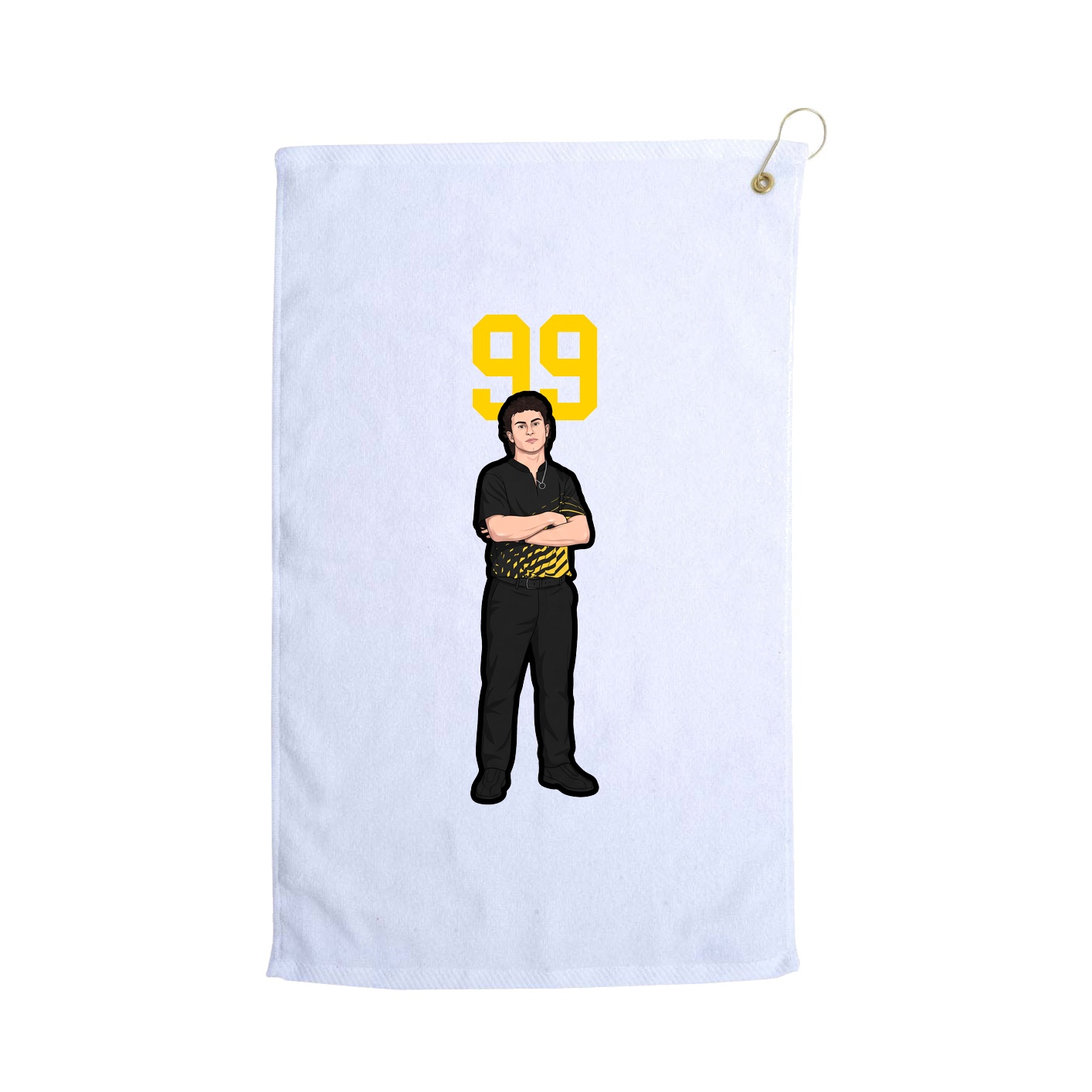 Golf Towel — Number Top in White