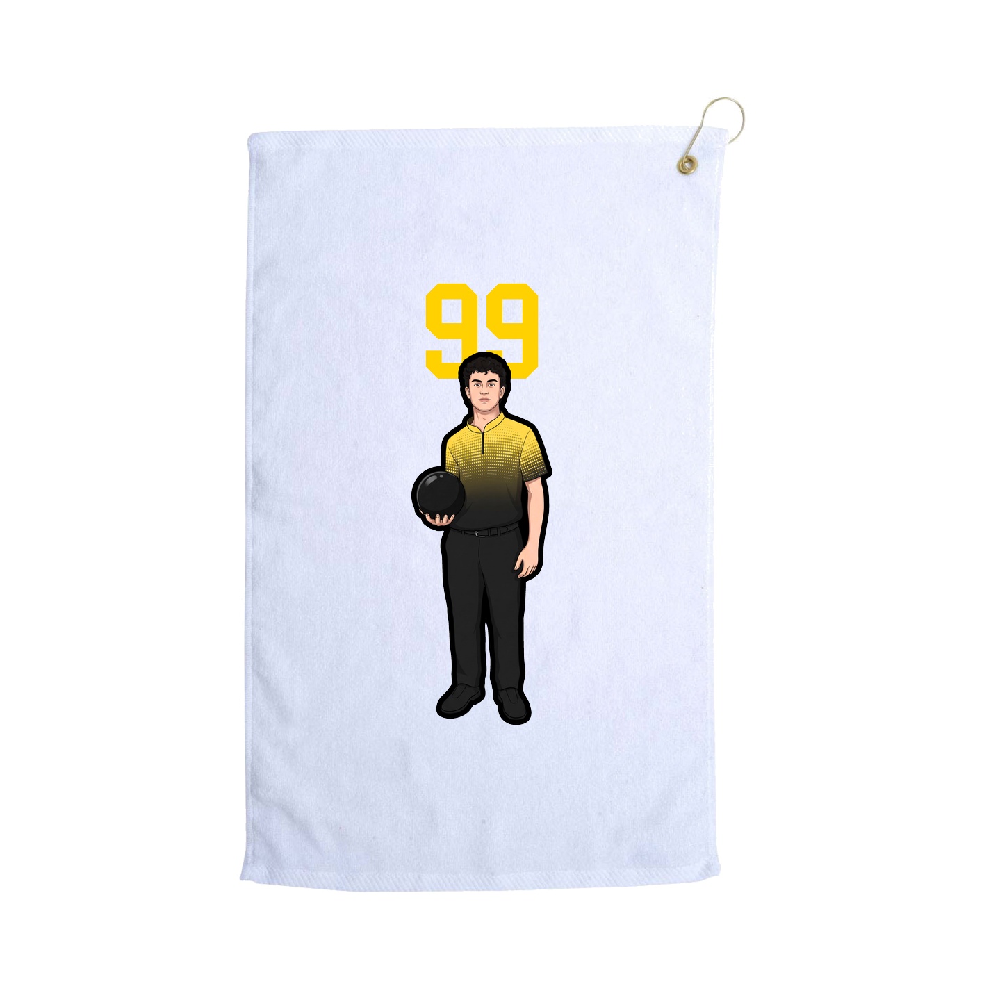 Golf Towel — Number Top in White
