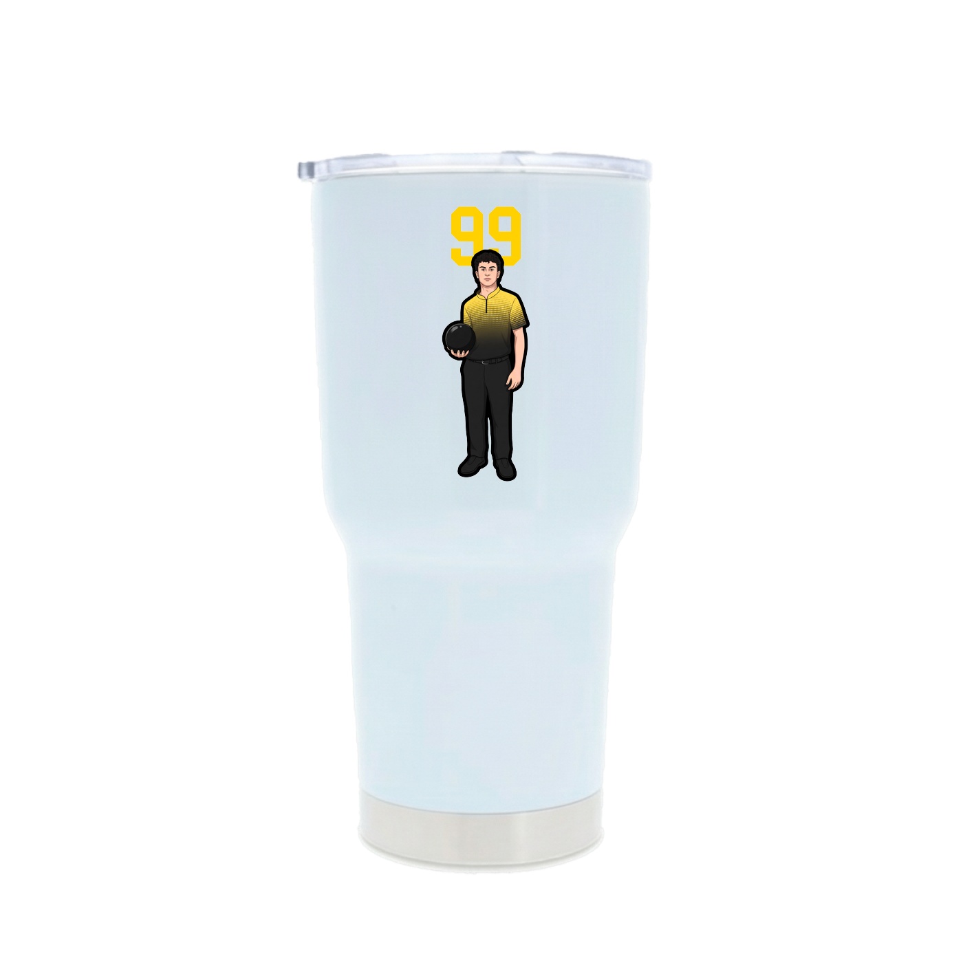 30oz Stainless Steel Tumbler — Number Top in White