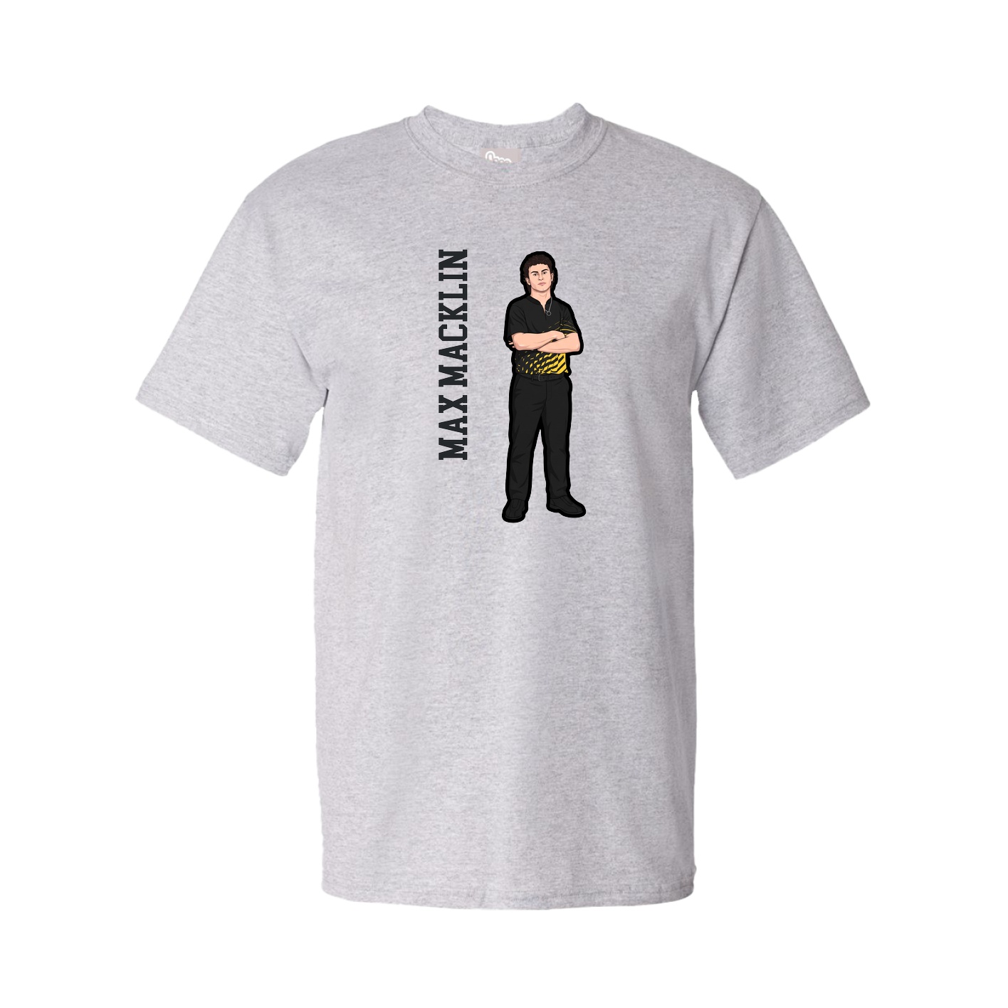 Tee — Name Vertical in Grey