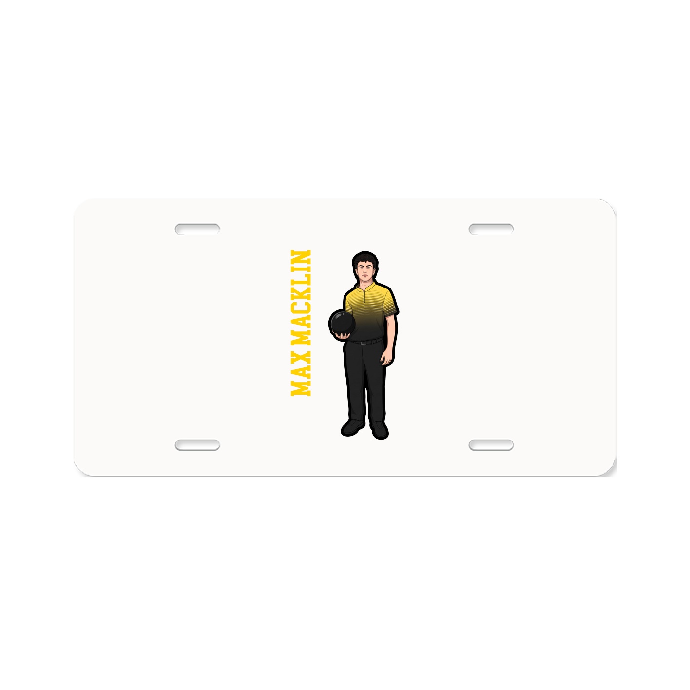 License Plate — Name Vertical in Classic