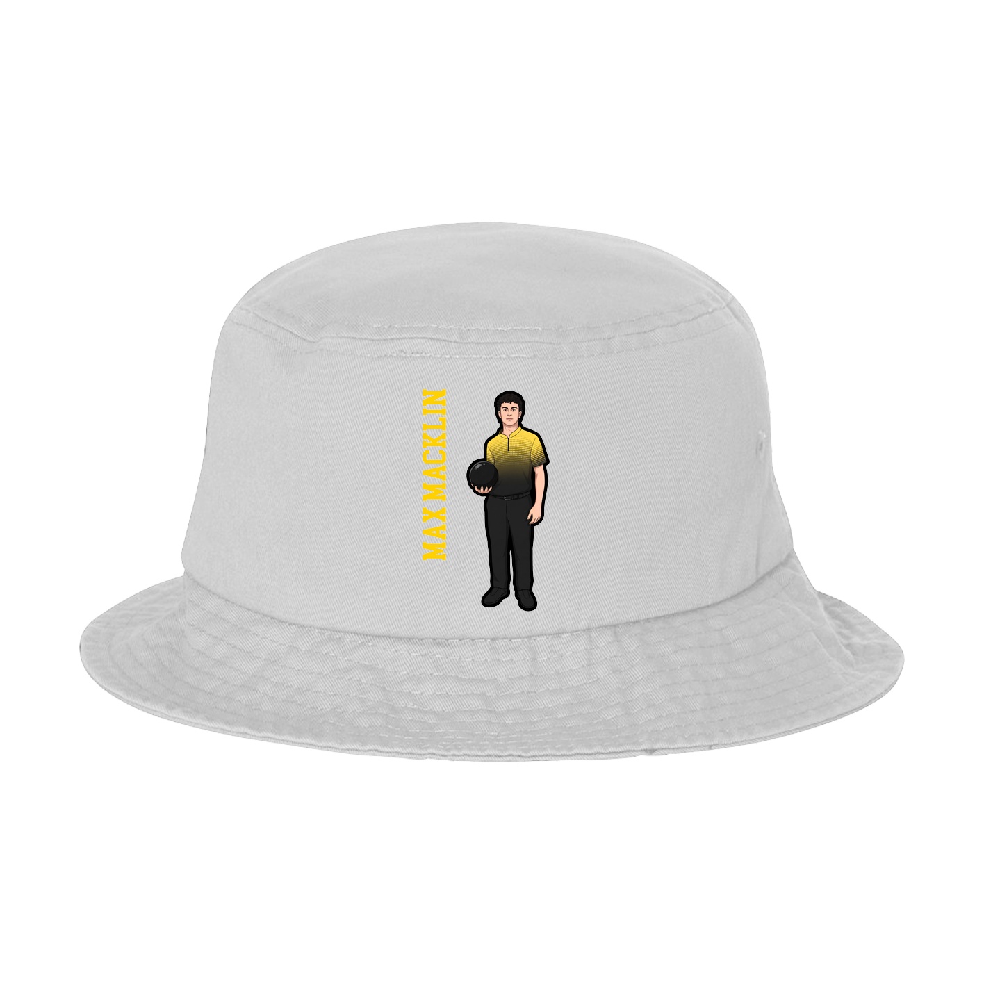 Bucket Cap — Name Vertical in White