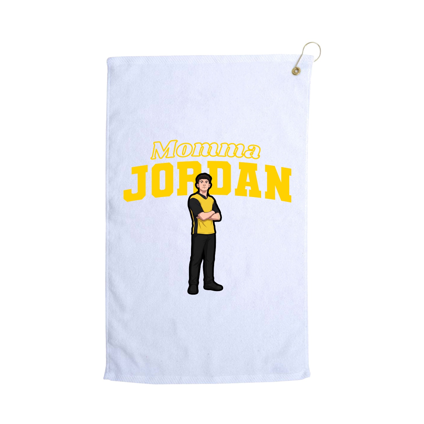 Golf Towel — Mothers Day Block in White
