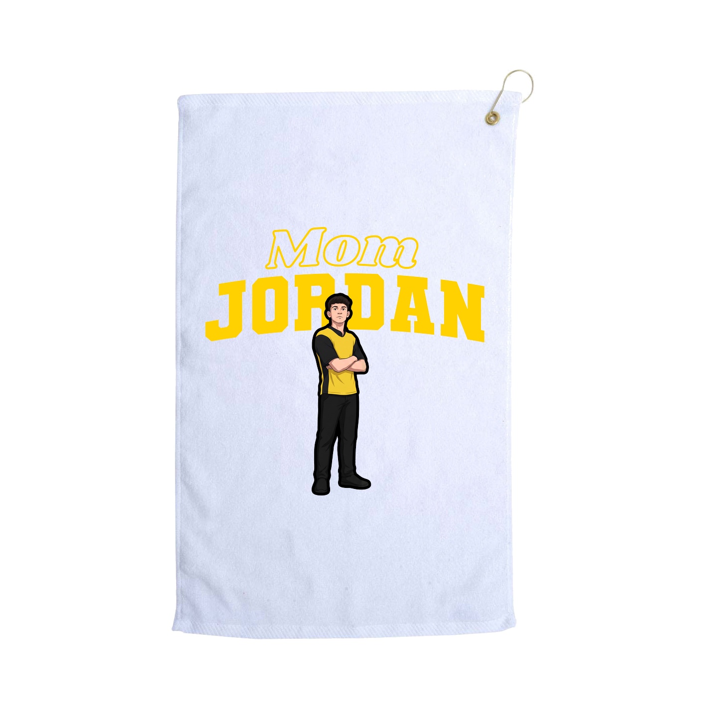 Golf Towel — Mothers Day Block in White