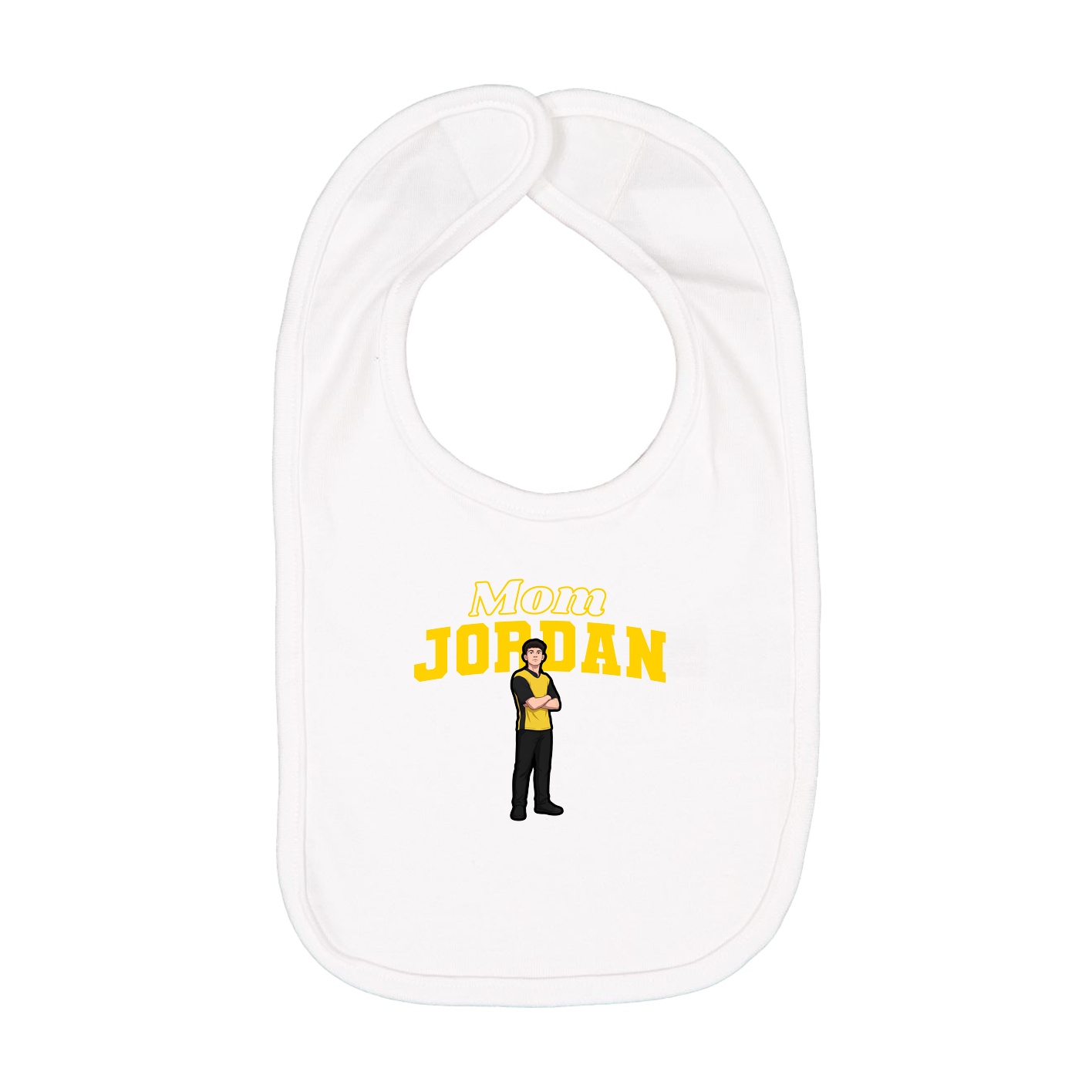 Infant Bib — Mothers Day Block in White