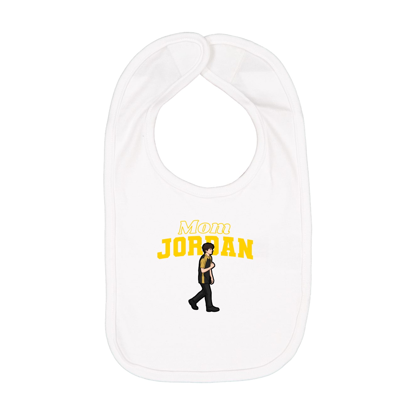 Infant Bib — Mothers Day Block in White