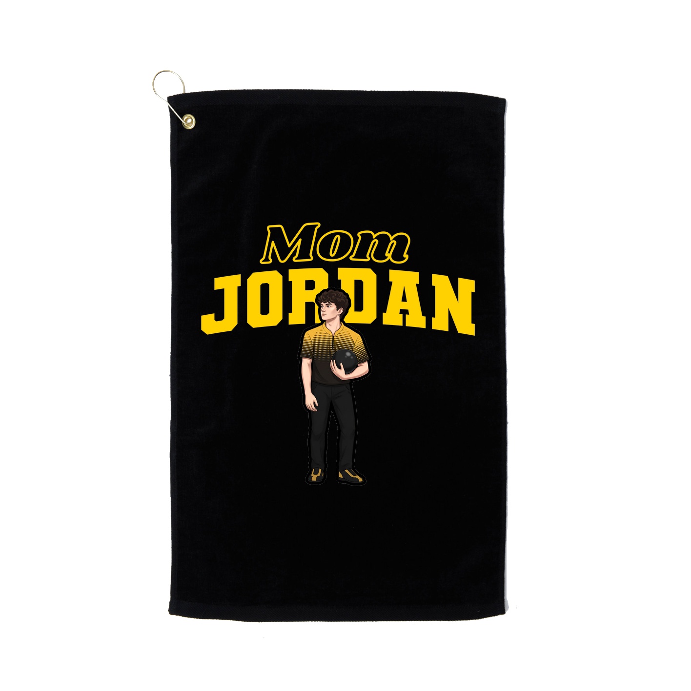 Golf Towel — Mothers Day Block in Black