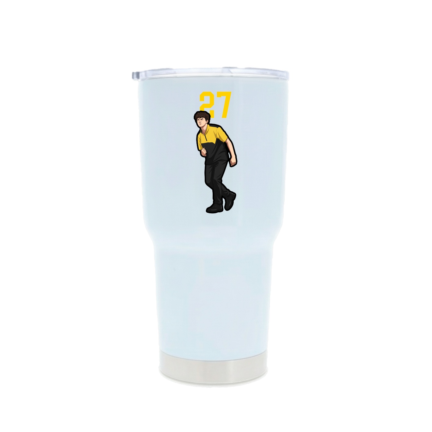 30oz Stainless Steel Tumbler — Number Top in White