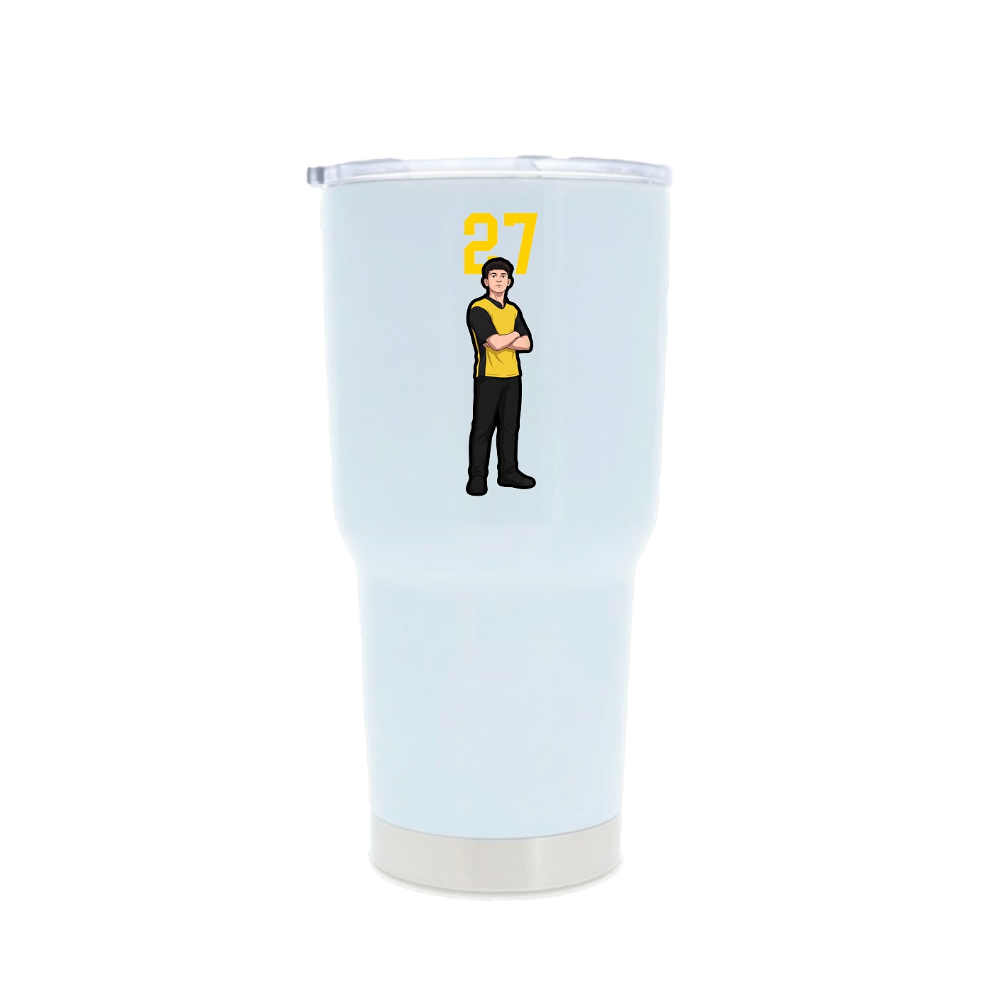 30oz Stainless Steel Tumbler — Number Top in White