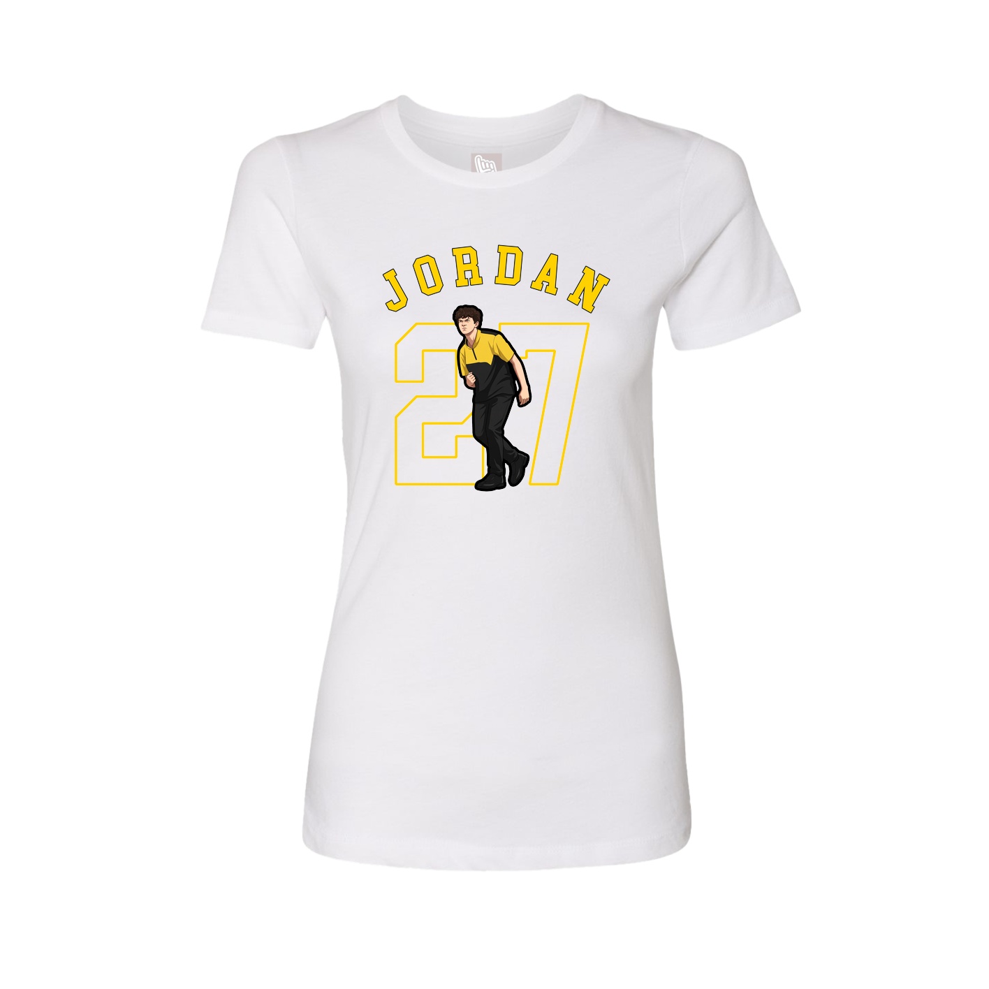 Fitted Women's Tee — Shirsey Arch in White