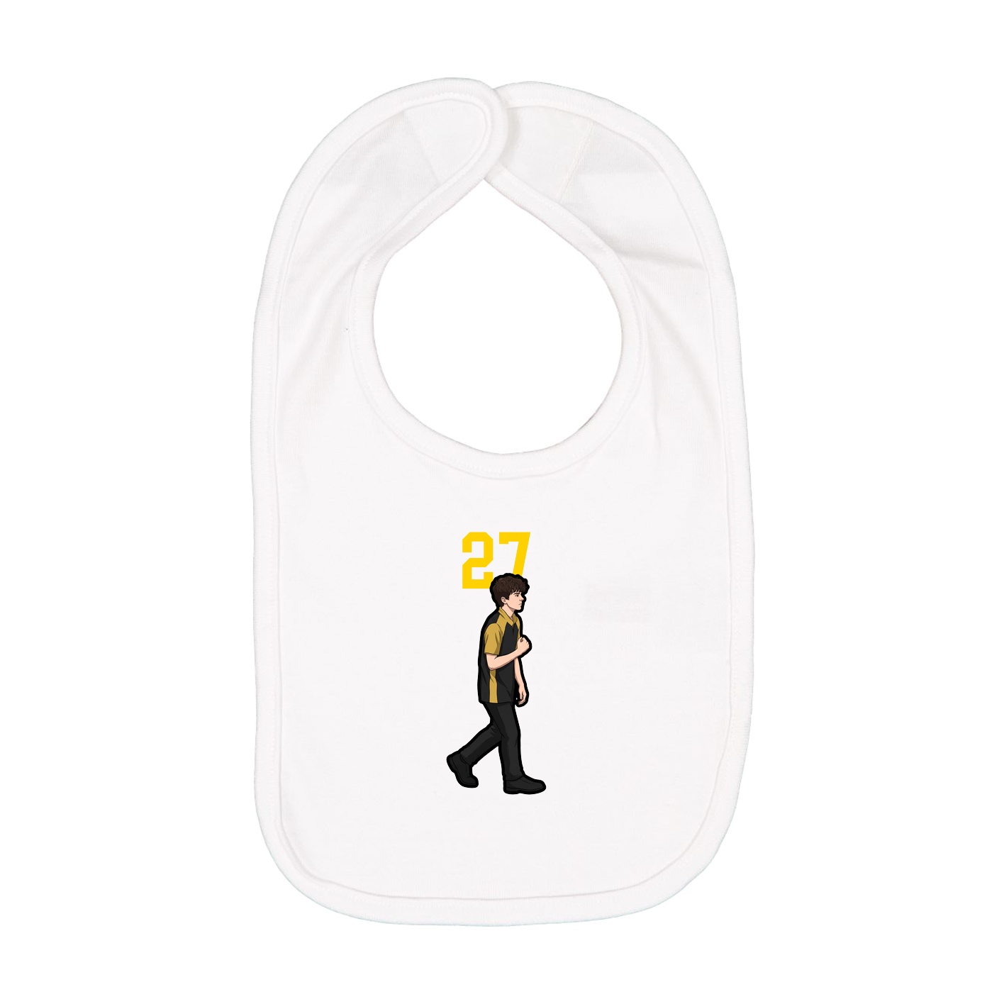 Infant Bib — Number Top in White