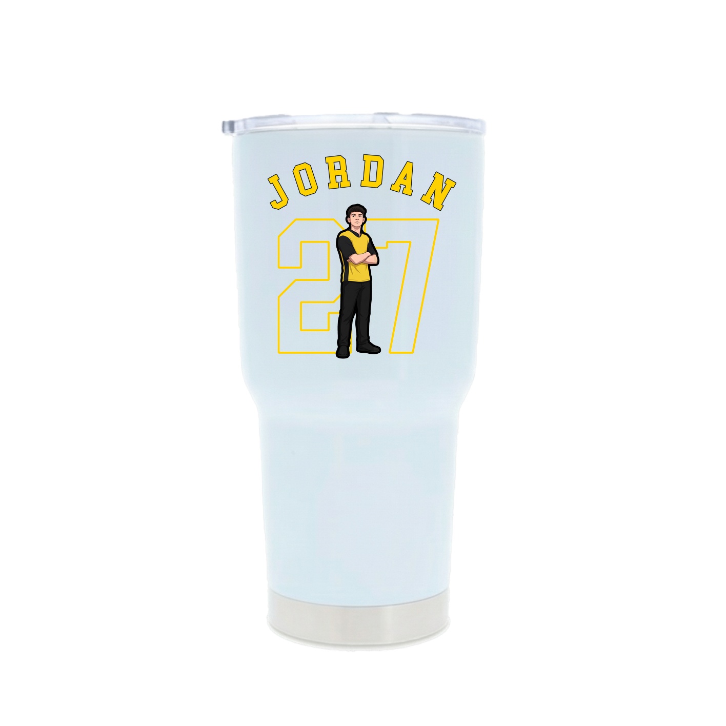 30oz Stainless Steel Tumbler — Shirsey Arch in White