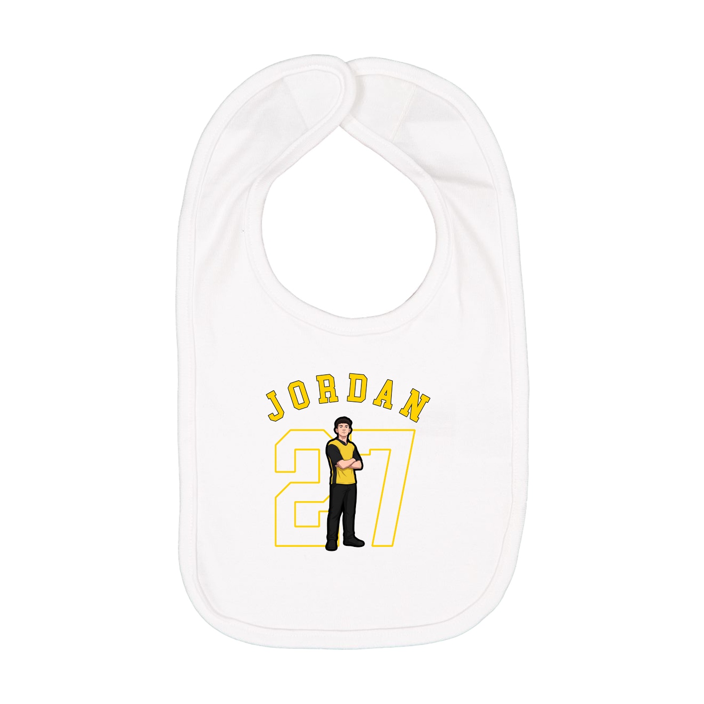 Infant Bib — Shirsey Arch in White