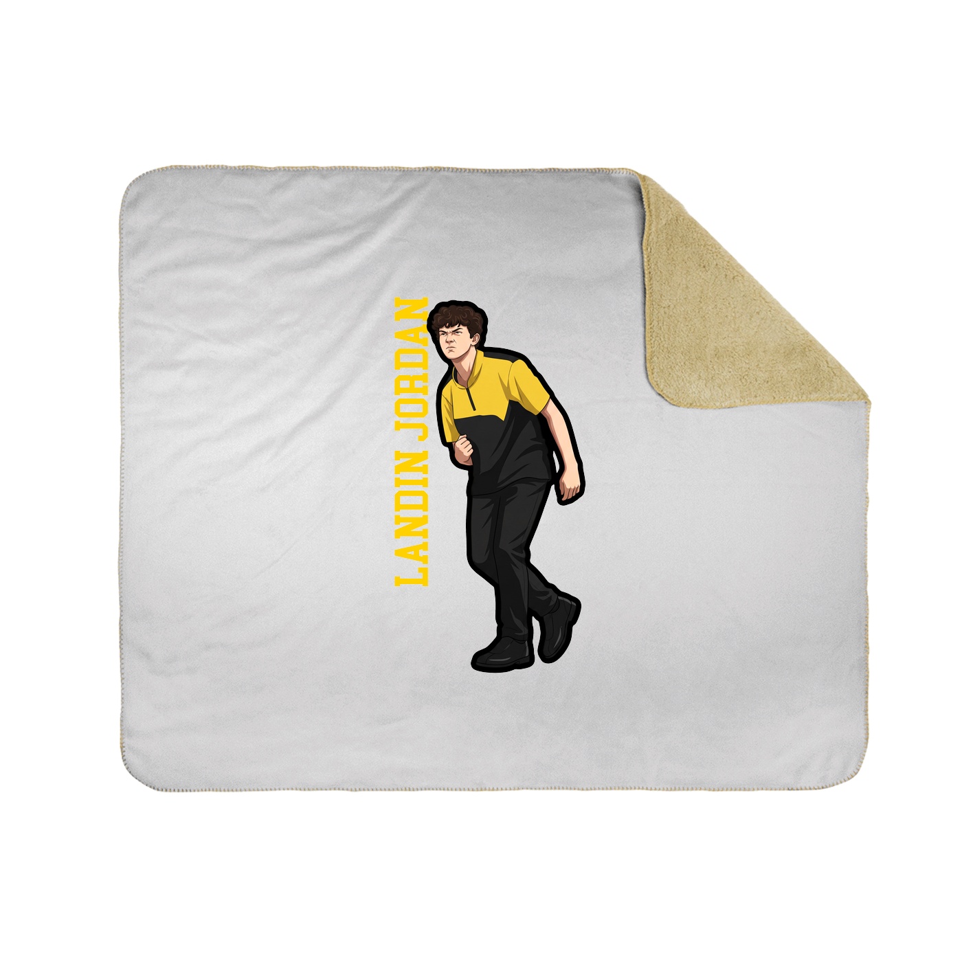 Throw Blanket — Name Vertical in White
