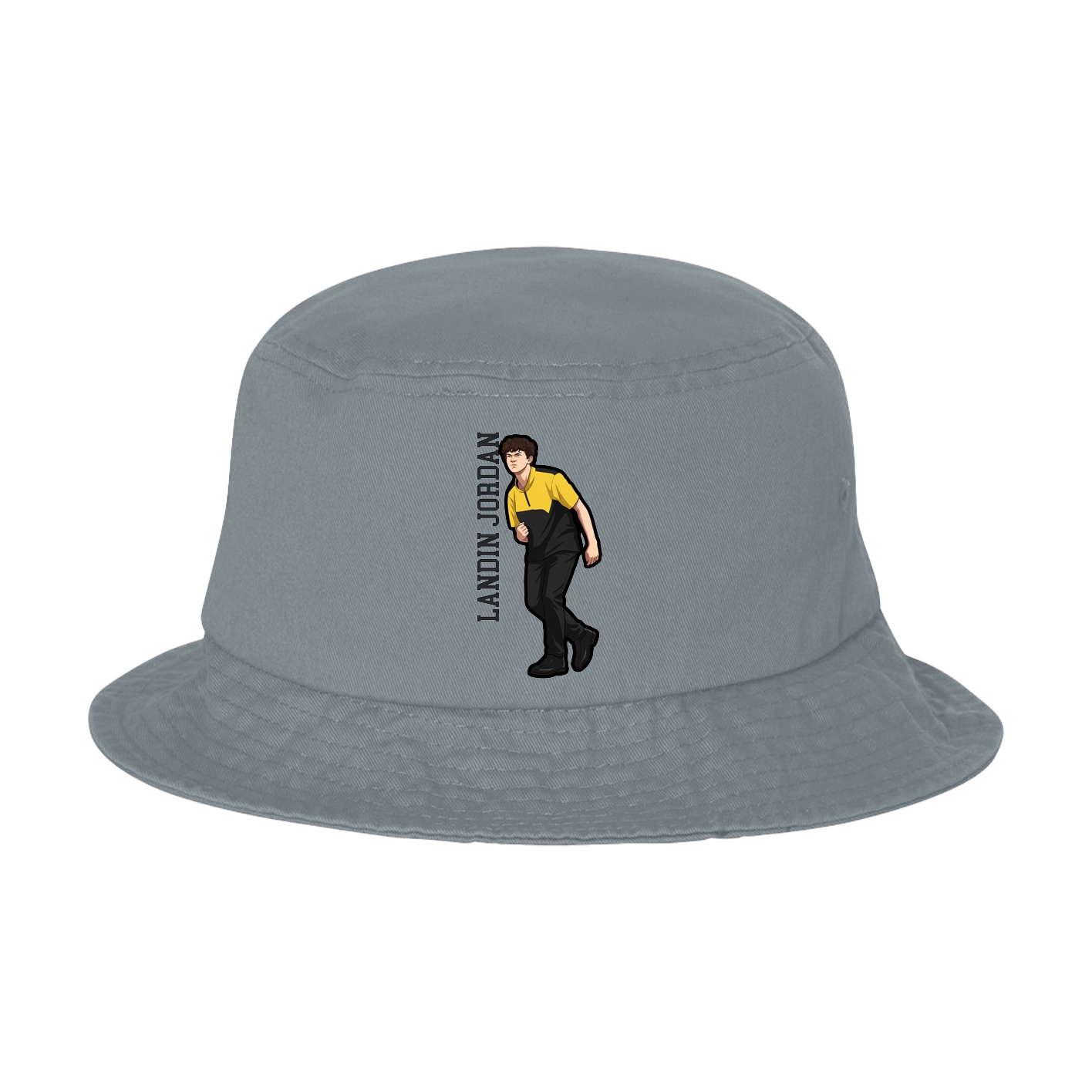 Bucket Cap — Name Vertical in Grey