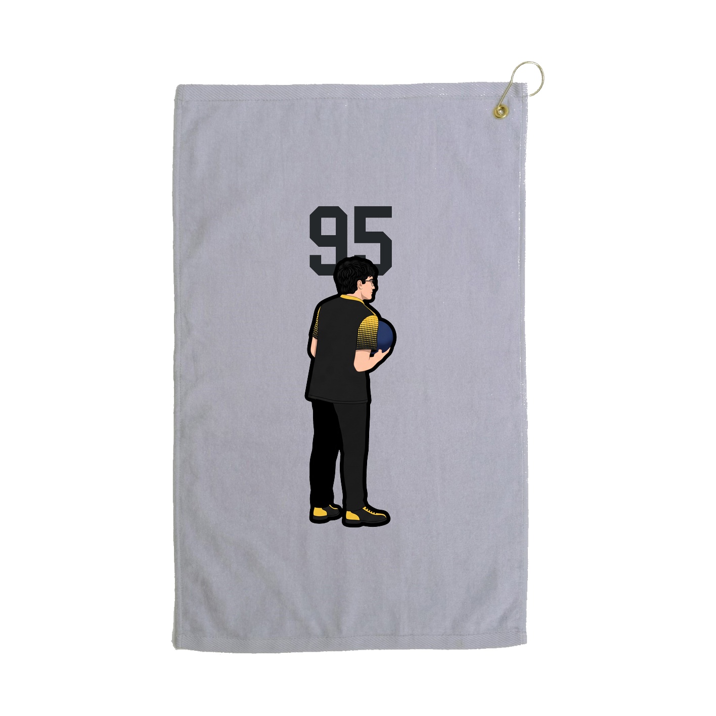 Golf Towel — Number Top in Grey