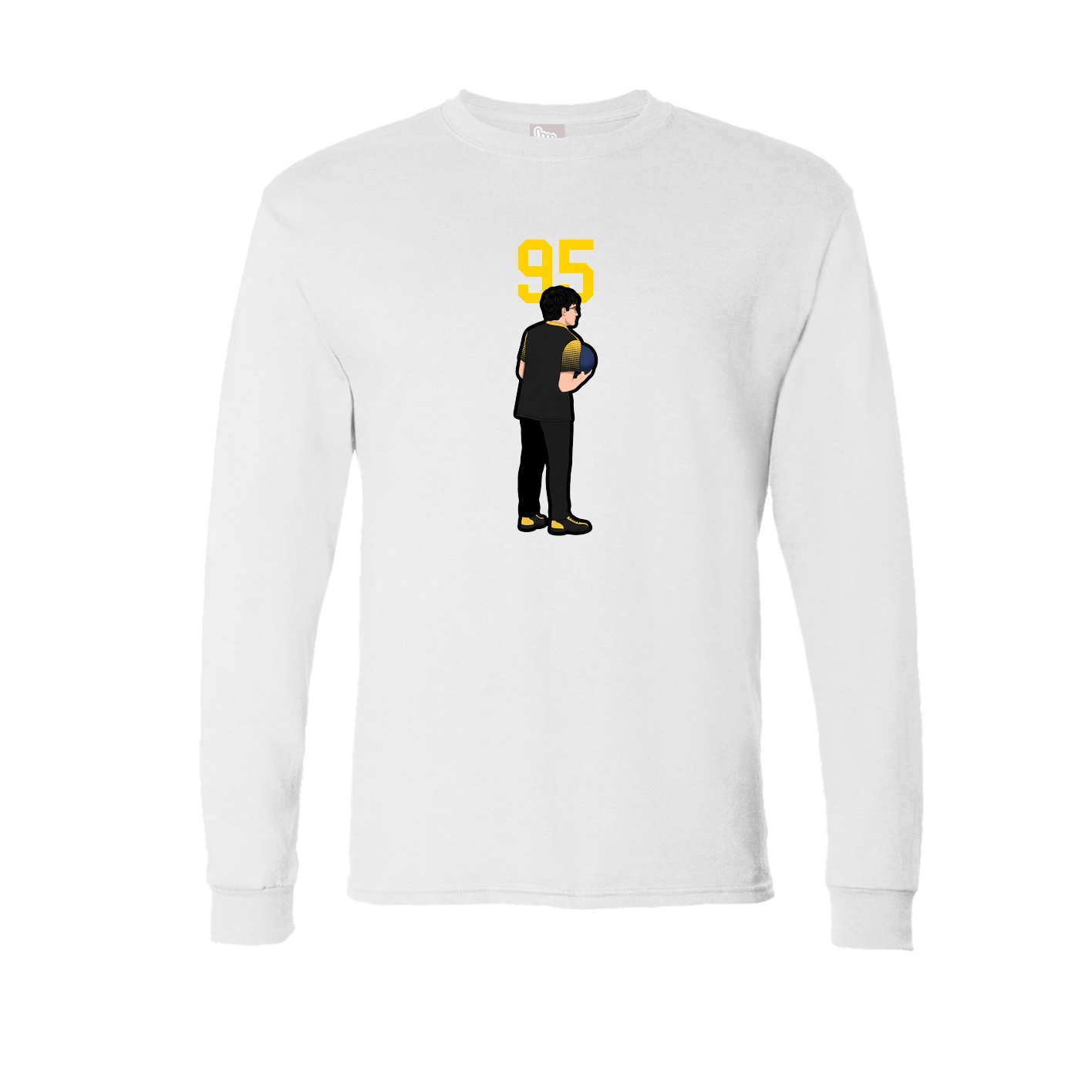 Long Sleeve Tee — Number Top in White